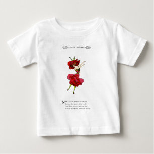 Camiseta De Bebé Rosa de belleza norteamericano, flores extravagant