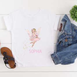 Camiseta de bebé rosa de esparkle de hadas