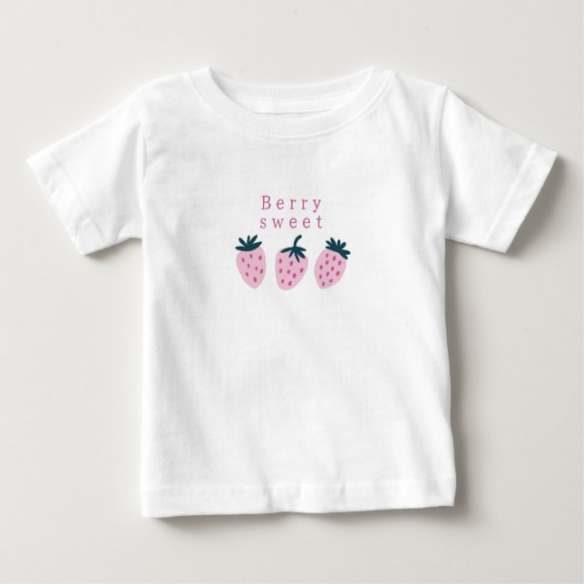 Camiseta De Bebé Rosa de fresa (Anverso)