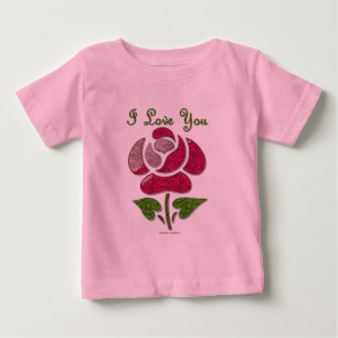 Camiseta De Bebé Rosa de plantilla rosa te amo