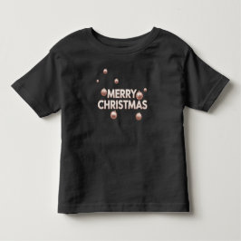 Camiseta De Bebé Rosa Dorado Feliz Navidad - Diseño Navideño