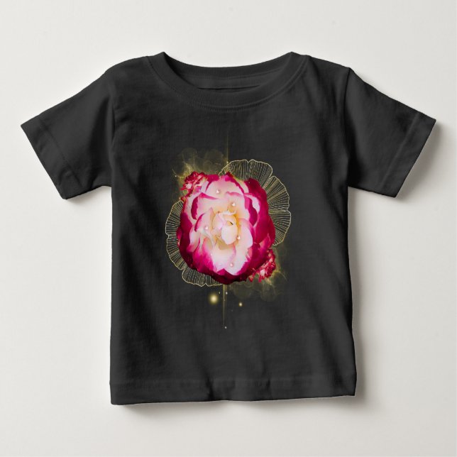 Camiseta De Bebé Rosa, flor, rosa 1 (Anverso)