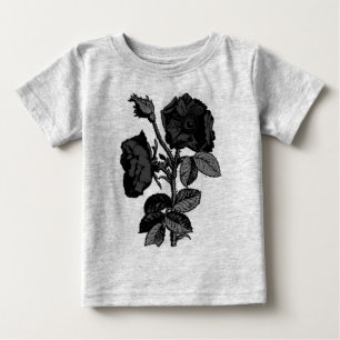 Camiseta De Bebé Rosa Gótico de la Antigüedad Negra