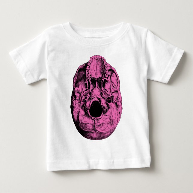 Camiseta De Bebé Rosa humano anatómico de la base del cráneo (Anverso)
