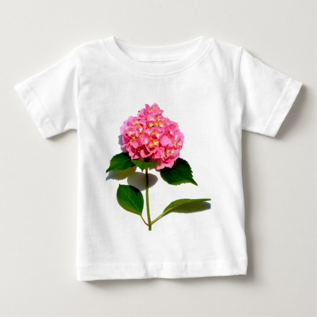 Camiseta De Bebé Rosa Hydrangea flor rosa rosa floral rosa (Anverso)