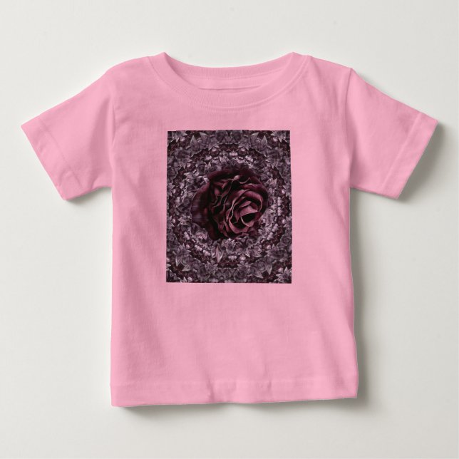 Camiseta De Bebé Rosa Mandala (Anverso)