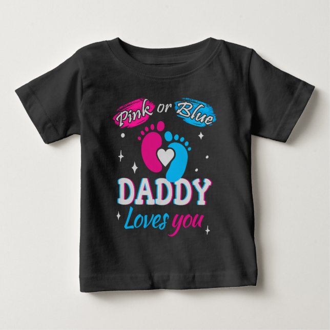 Camiseta De Bebé Rosa o Azul, Papá te Ama (Anverso)
