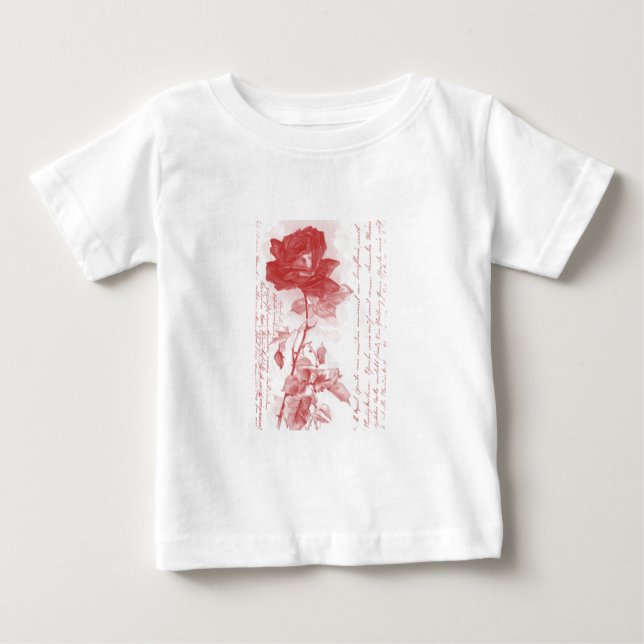 Camiseta De Bebé Rosa Roja (Anverso)
