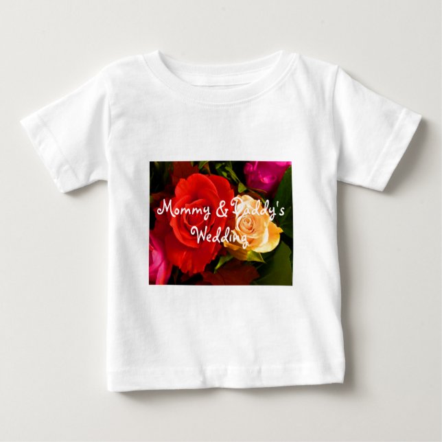 Camiseta De Bebé Rosa roja amarilla (Anverso)