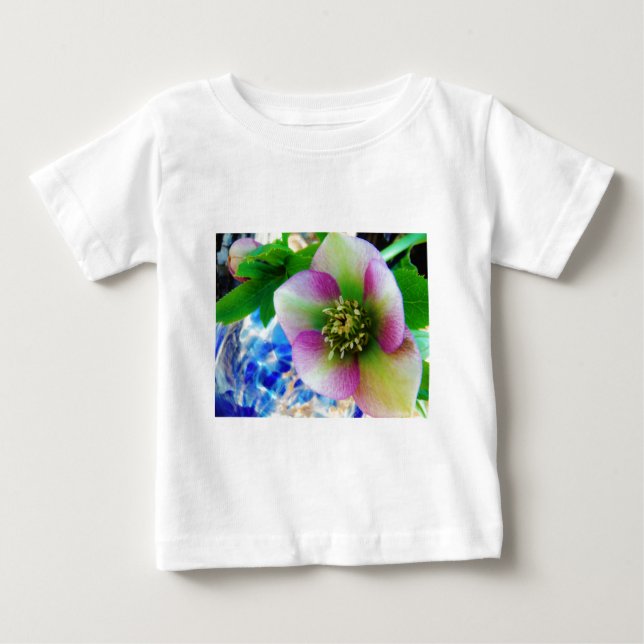 Camiseta De Bebé Rosa rosa de Cuaresma bola de vidrio azul (Anverso)