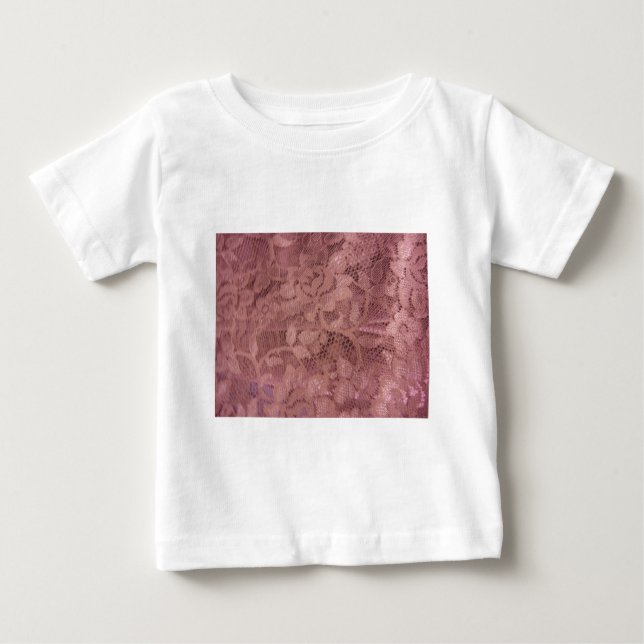 Camiseta De Bebé Rosa Rosa Lace (Anverso)