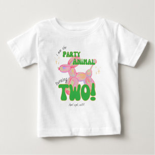 Camiseta De Bebé Rosa Soy el Globo de Animales de Fiesta Cumpleaños