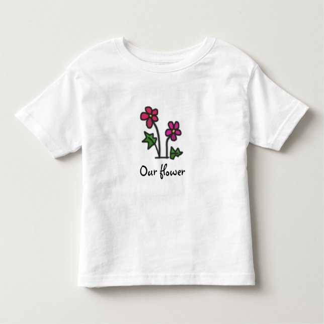 Camiseta De Bebé Rosa suave de flor con cualquier texto (Anverso)