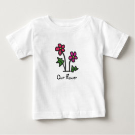 Camiseta De Bebé Rosa suave de la flor con el texto