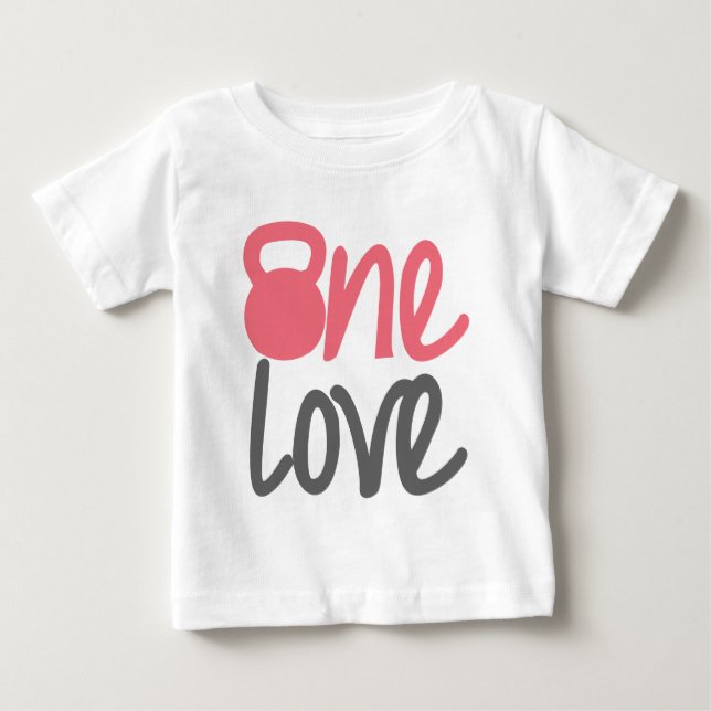 Camiseta De Bebé Rosa "un amor " (Anverso)