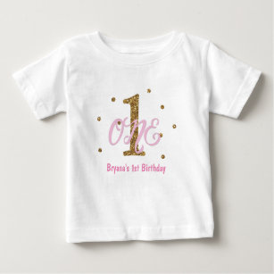 Camiseta De Bebé Rosa y chicas del oro UN 1r personalizado de la