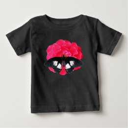 Camiseta De Bebé Rosa y cola de inflexión