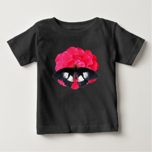 Camiseta De Bebé Rosa y cola de inflexión