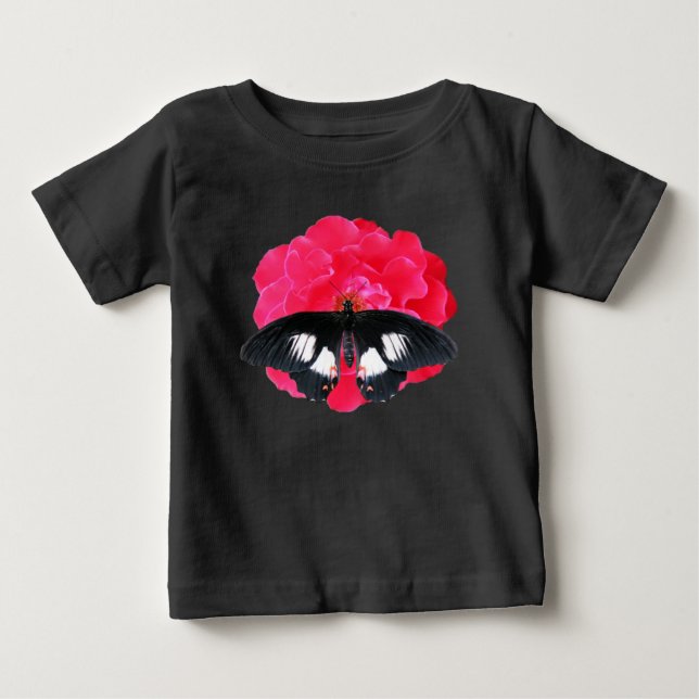 Camiseta De Bebé Rosa y cola de inflexión (Anverso)