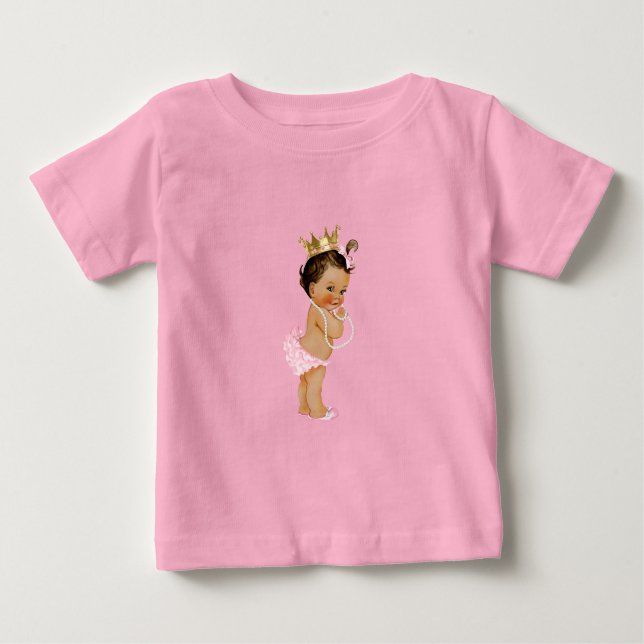 Camiseta De Bebé Rosa y Oro Princesa (Anverso)