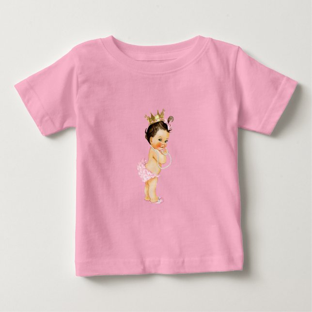 Camiseta De Bebé Rosa y Oro Princesa (Anverso)