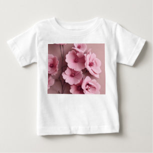 Camiseta De Bebé Rosas con rubor rosa patrón floral estético