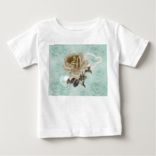 Camiseta De Bebé Rosas de marfil verdes de la Casa de la Moneda