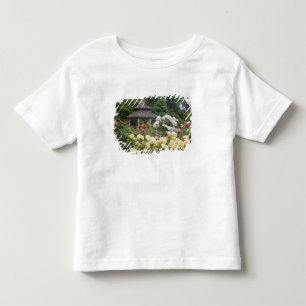 Camiseta De Bebé Rosas en flor y Gazebo Rose Garden en el