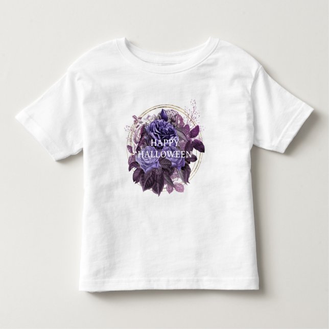 Camiseta De Bebé Rosas góticos morados de Halloween (Anverso)