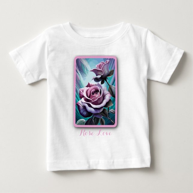 Camiseta De Bebé Rosas radiantes: Pétalos rosa y púrpura perfecto (Anverso)