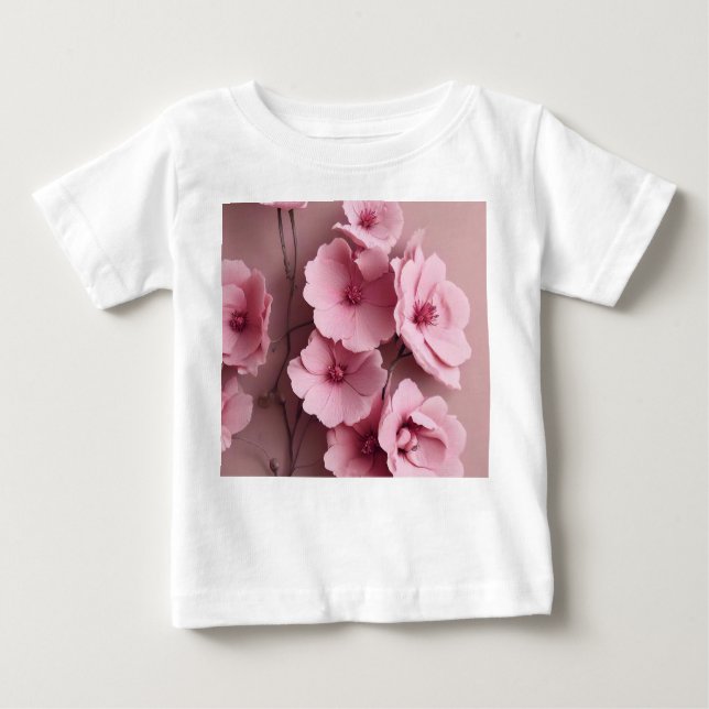 Camiseta De Bebé Rosas Rubor rosados Patrón estético floral (Anverso)
