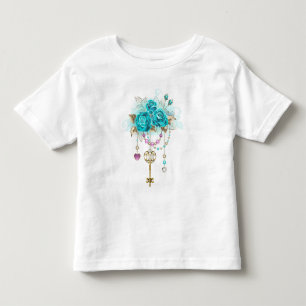Camiseta De Bebé Rosas turquesas con llaves