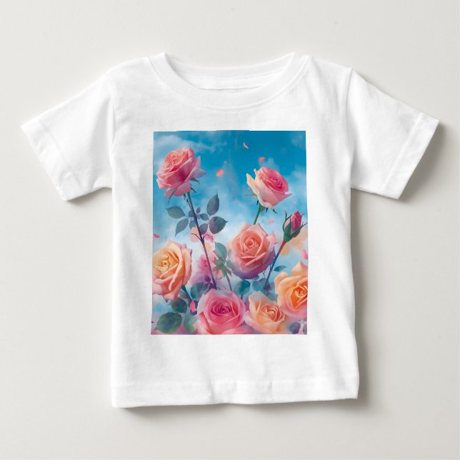 Camiseta De Bebé Rosas Vibrantes Soñadoras (Anverso)