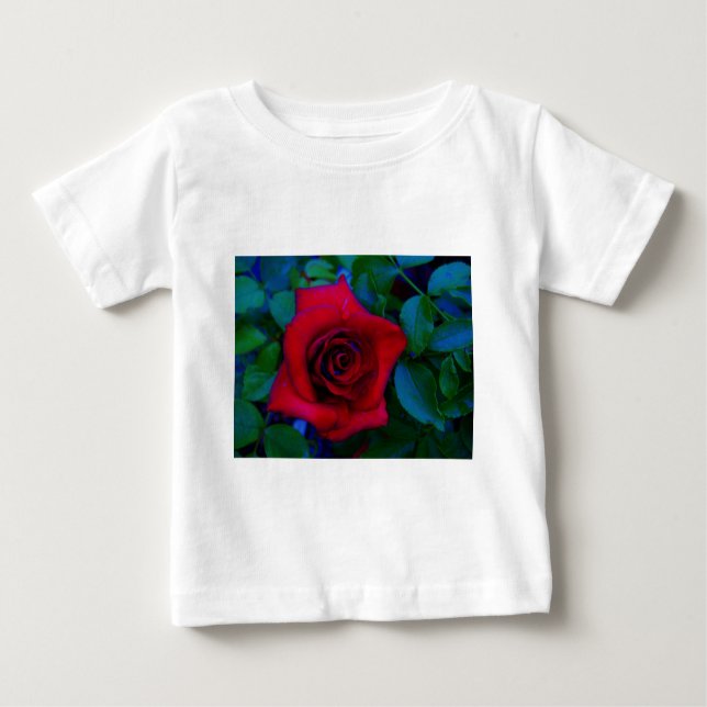 Camiseta De Bebé Roses rojos con tonos azules (Anverso)