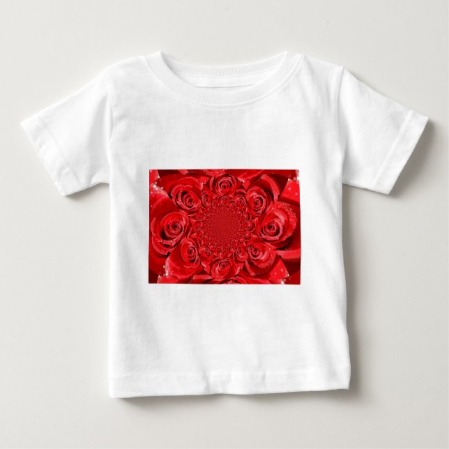 Camiseta De Bebé Roses Rojos Kaleidoscope: Feliz arte de San Valent (Anverso)