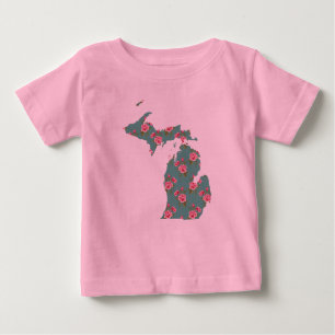 Camiseta De Bebé Roses rosados de bonito Michigan T-Shirt Michi