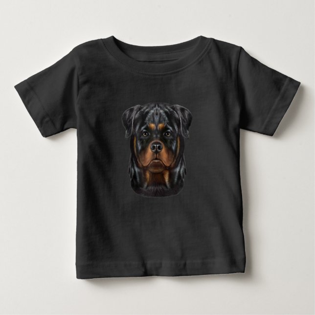 Camiseta De Bebé Rottweiler Dog Face Zip Hoodie (Anverso)