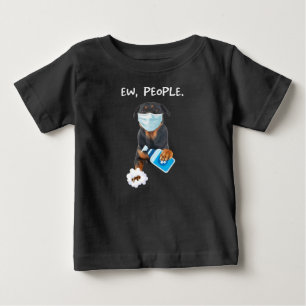 Camiseta De Bebé rottweiler Ew People Dog usando una máscara de la