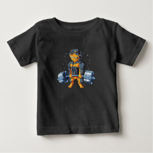 Camiseta De Bebé Rottweiler Halterofilia Funny Deadlift Men Fitnes
