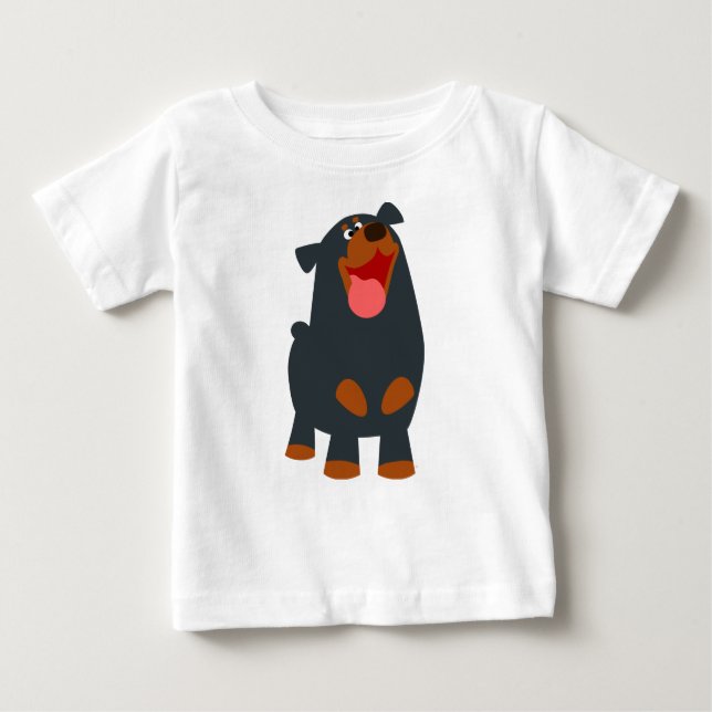 Camiseta de bebé rottweiler, Personalizado amigabl (Anverso)