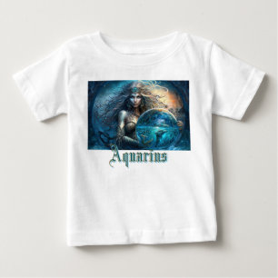 Camiseta De Bebé Rótulo Aquarius Zodiac