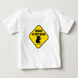 Camiseta De Bebé Rótulo australiano divertido. Guárdese de osos del