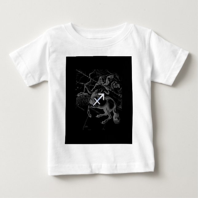 Camiseta De Bebé Rótulo cromado Sagittarius Zodiac Hevelius alreded (Anverso)