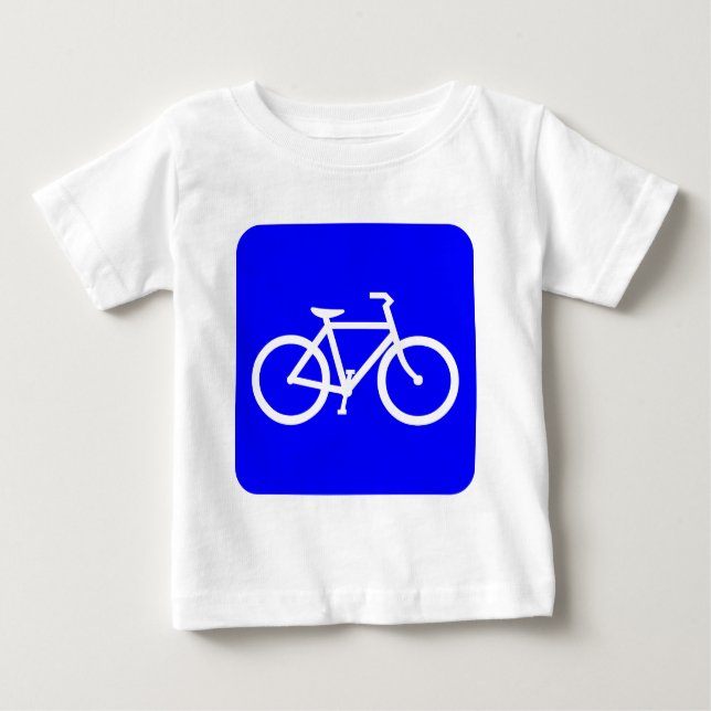 Camiseta De Bebé Rótulo de bicicleta - Azul (Anverso)