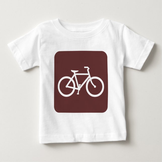 Camiseta De Bebé Rótulo de bicicleta - Marrón oscuro (Anverso)