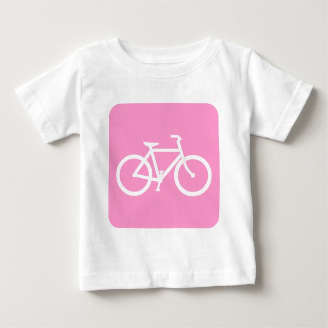 Camiseta De Bebé Rótulo de bicicleta - rosa (Anverso)
