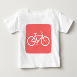 Camiseta De Bebé Rótulo de bicicleta - Rosa tropical