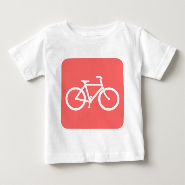 Camiseta De Bebé Rótulo de bicicleta - Rosa tropical (Anverso)