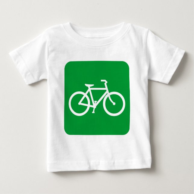 Camiseta De Bebé Rótulo de bicicleta - Verde de hierba (Anverso)