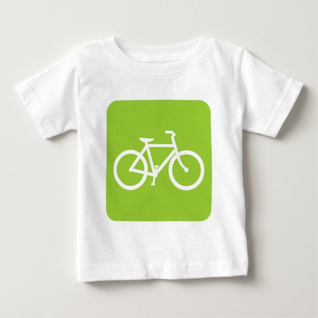 Camiseta De Bebé Rótulo de bicicleta - Verde marciano (Anverso)